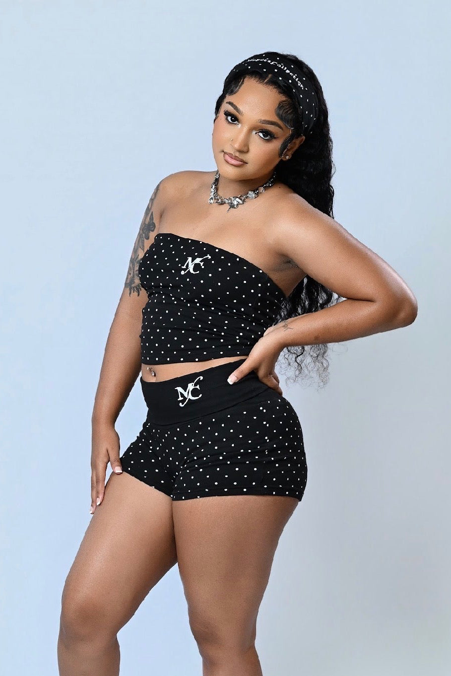 Black Polka Dot Set